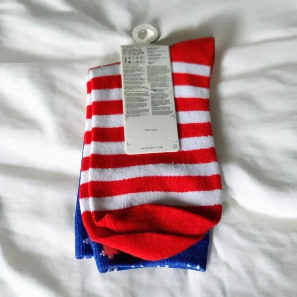 NEW!!! American Flag Print Headband and Socks - Forever 21